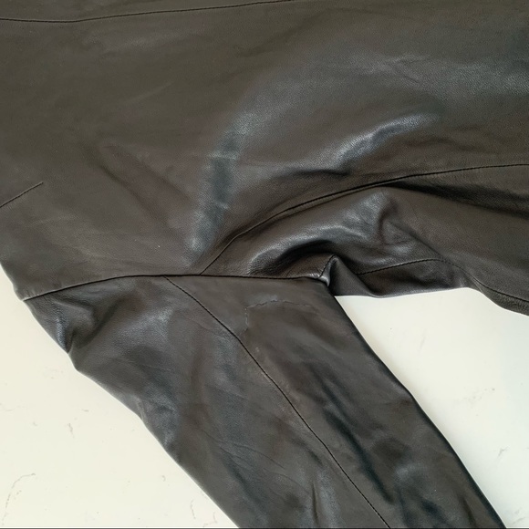 Vince Leather Moto Jacket Size Medium Black *repaired - Picture 9 of 9